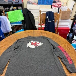 Team Apparel Gray and Red Long Sleeve Shirt